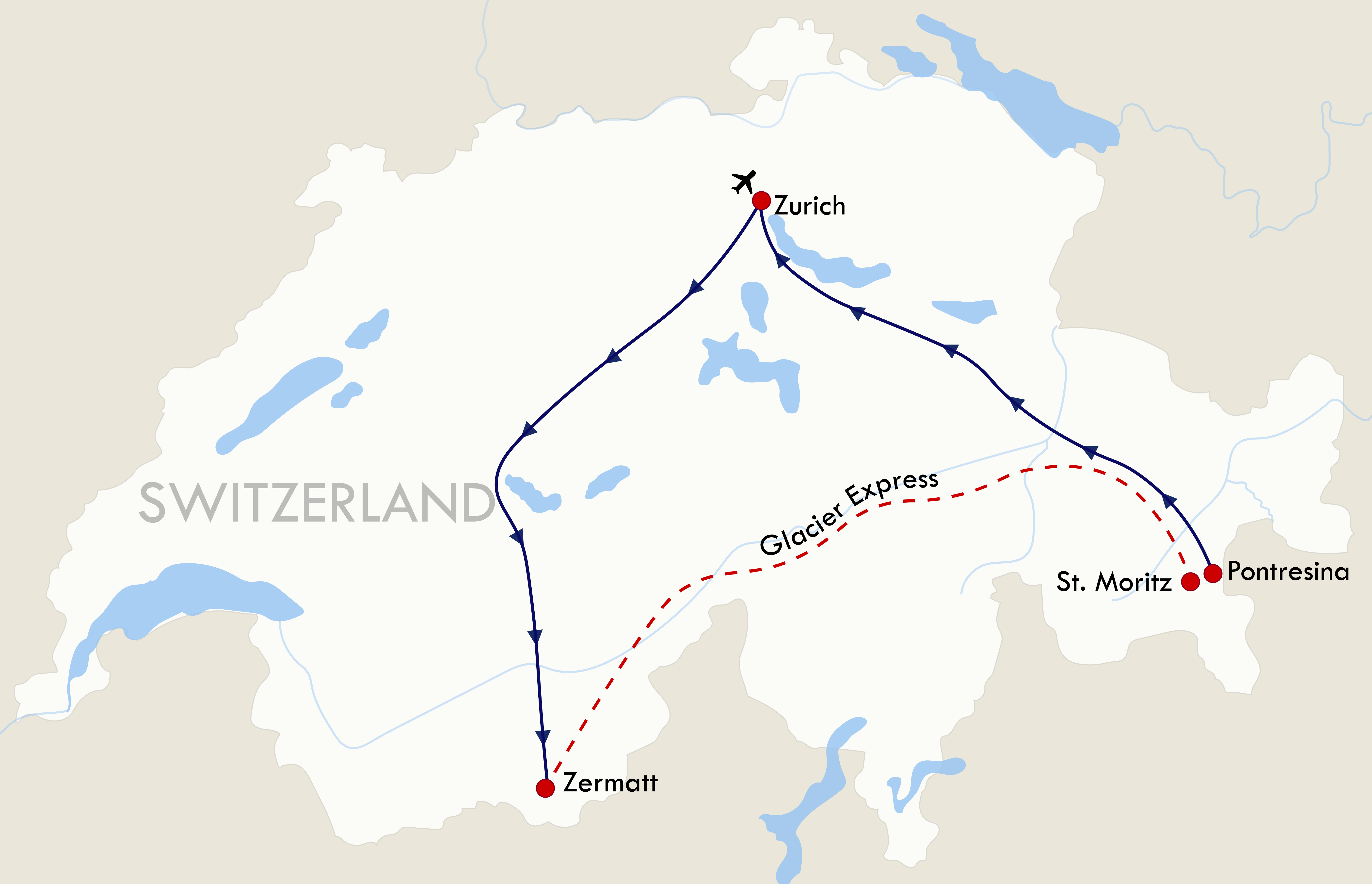 St. Moritz/Engadine Zermatt & Matterhorn Glacier Express