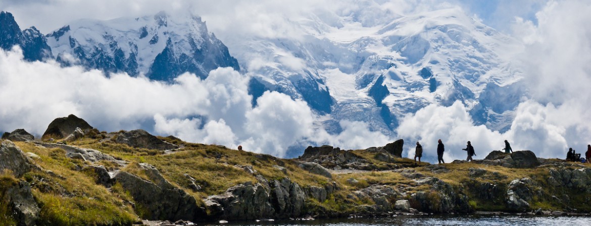 The Mont Blanc range from the Lacs de Chéserys Tour du Mont Blanc