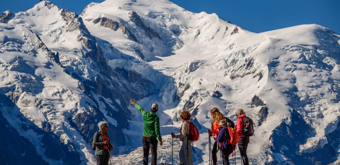 Guests enjoy trekking on the Tour du Mont Blanc. Photo by Tom Dempsey