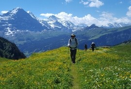 Hikers along the Haute Route