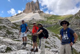 Hikers in the Italian Dolomites