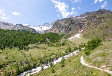 A river along the trail in Saas-Fee