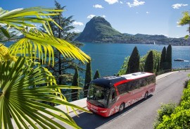 Bernina express bus departing Lugano
