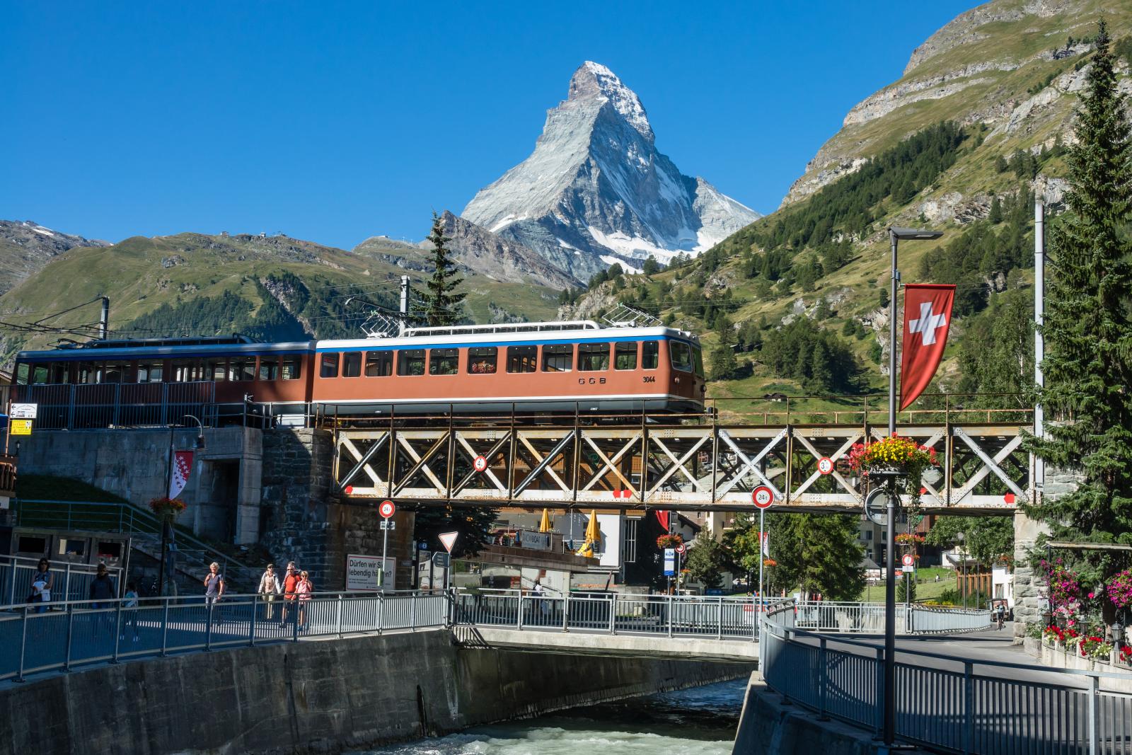 Swiss Train and Matterhorn