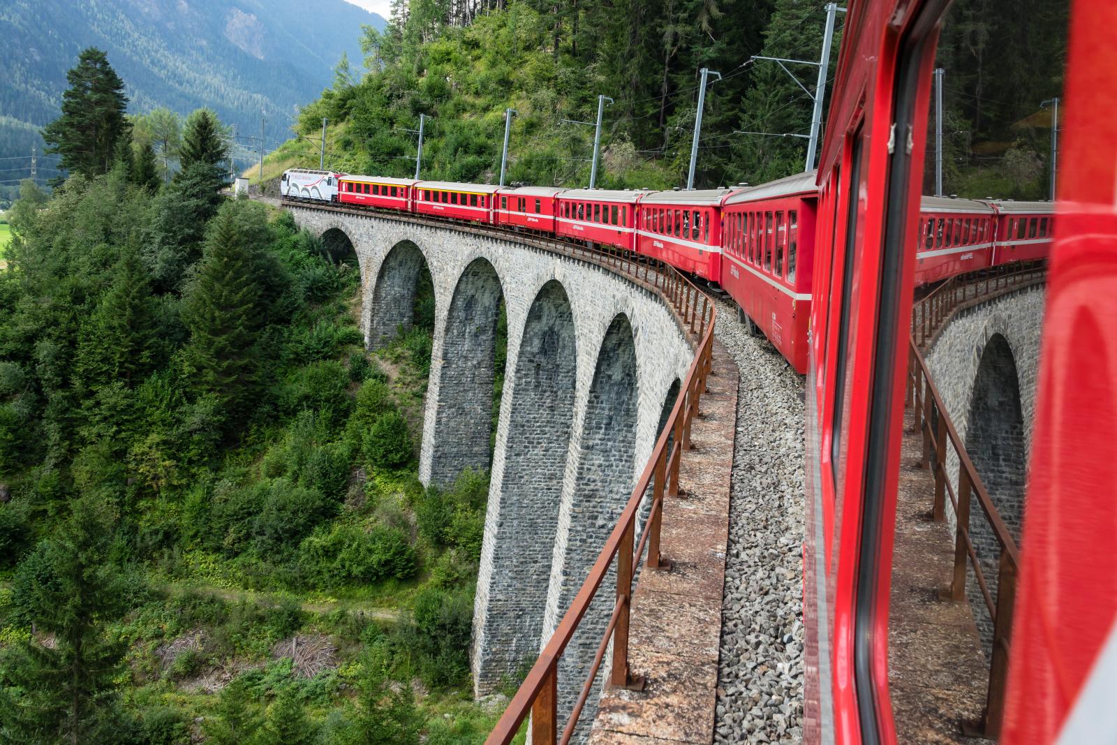 Glacier Express in Swiss Alps