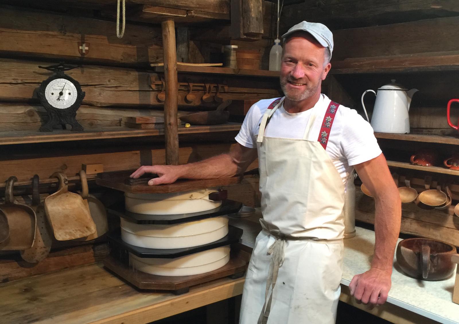 Cheese maker Andreas Michel at Eigeralp