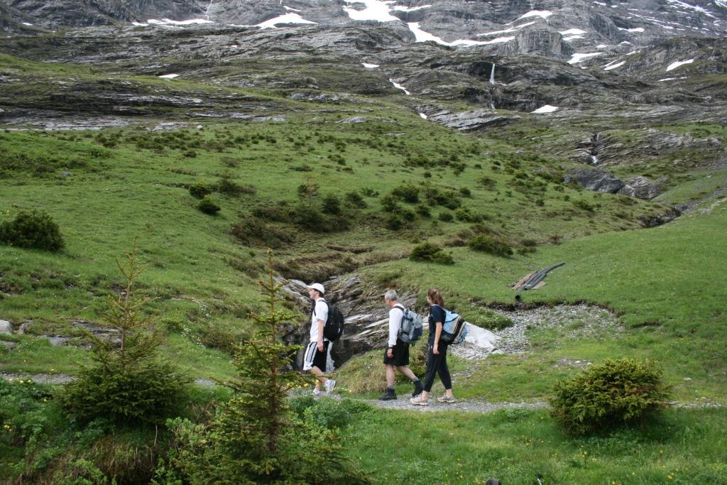 Hiking below the North Face of the Eiger