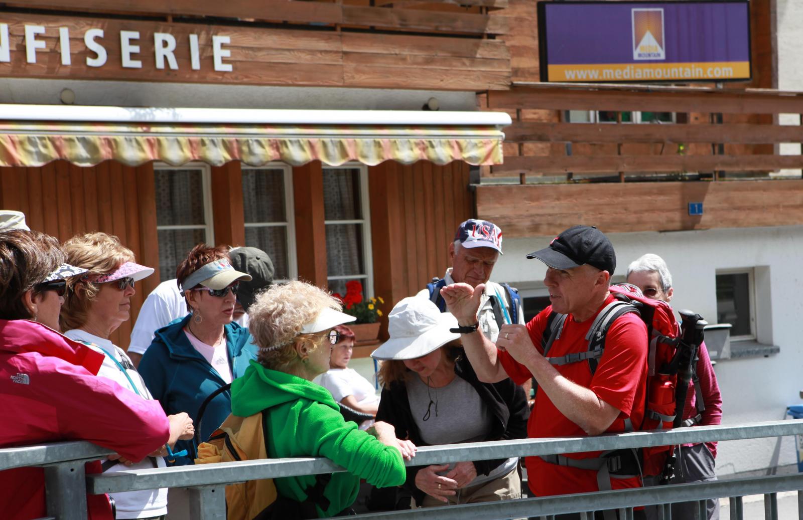 Tour group with guide