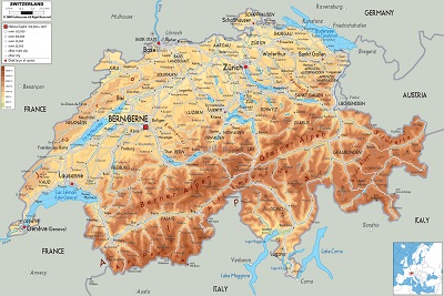 Map of Swiss Alps